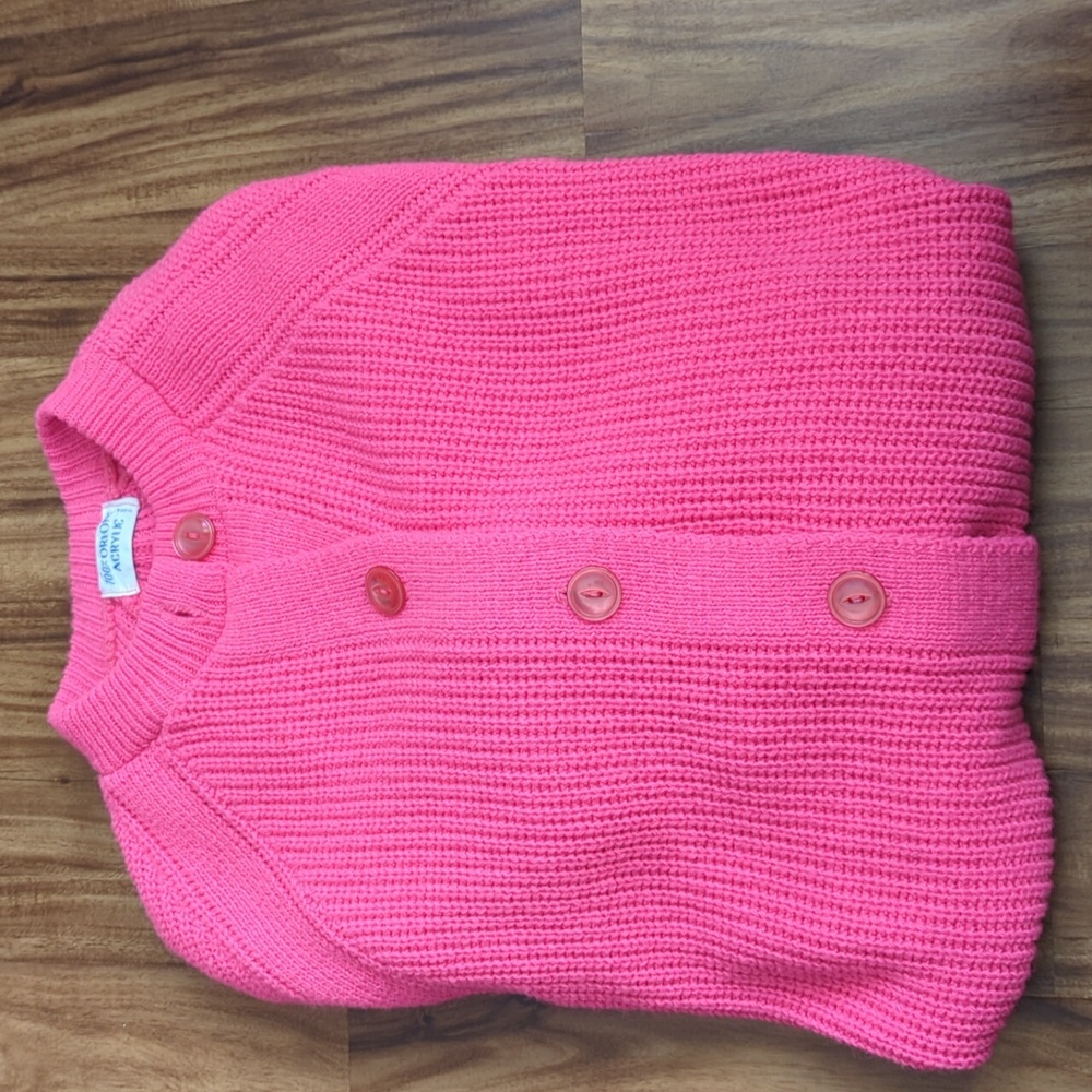 Vintage hot pink duster sweater sm / med